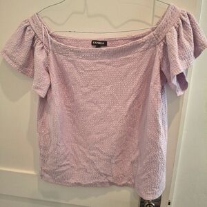 Express Women's Lighy Lavender Off-Shoulder Top